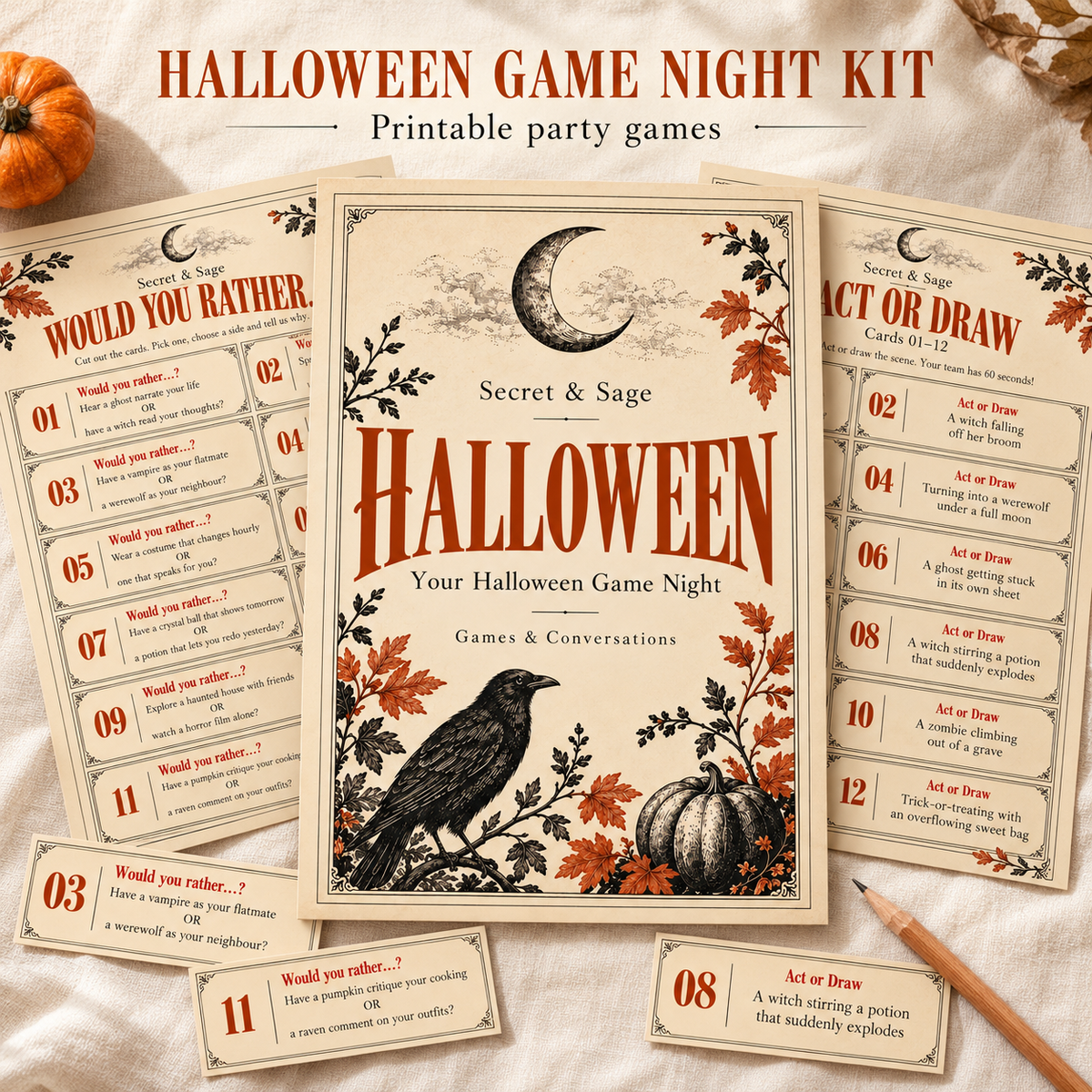 Halloween Game Night Kit — Printable Party Games