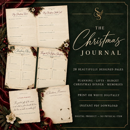 Printable Christmas Planner & Journal — Holiday Organizer PDF